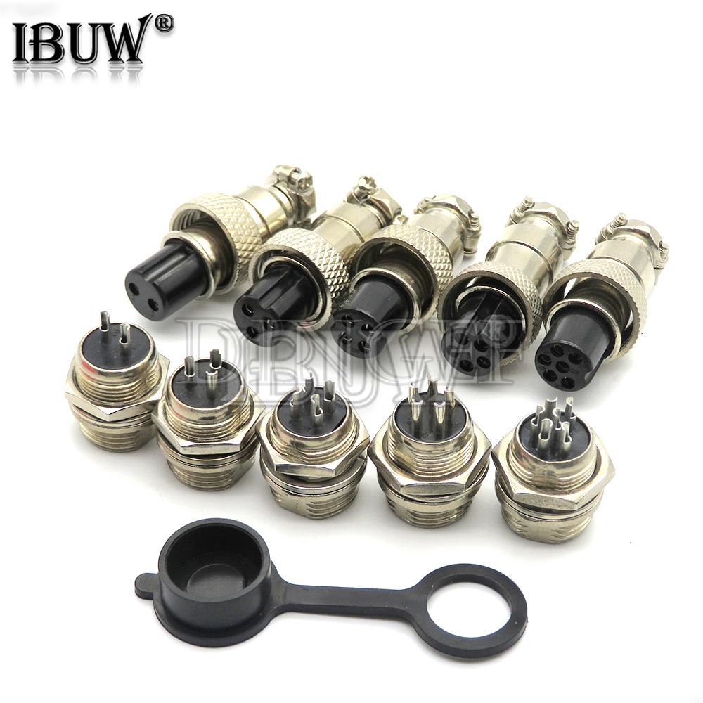 Wire Connector Cap - 1set/lot GX12 2/3/4/5/6/7 Pin laki-laki +